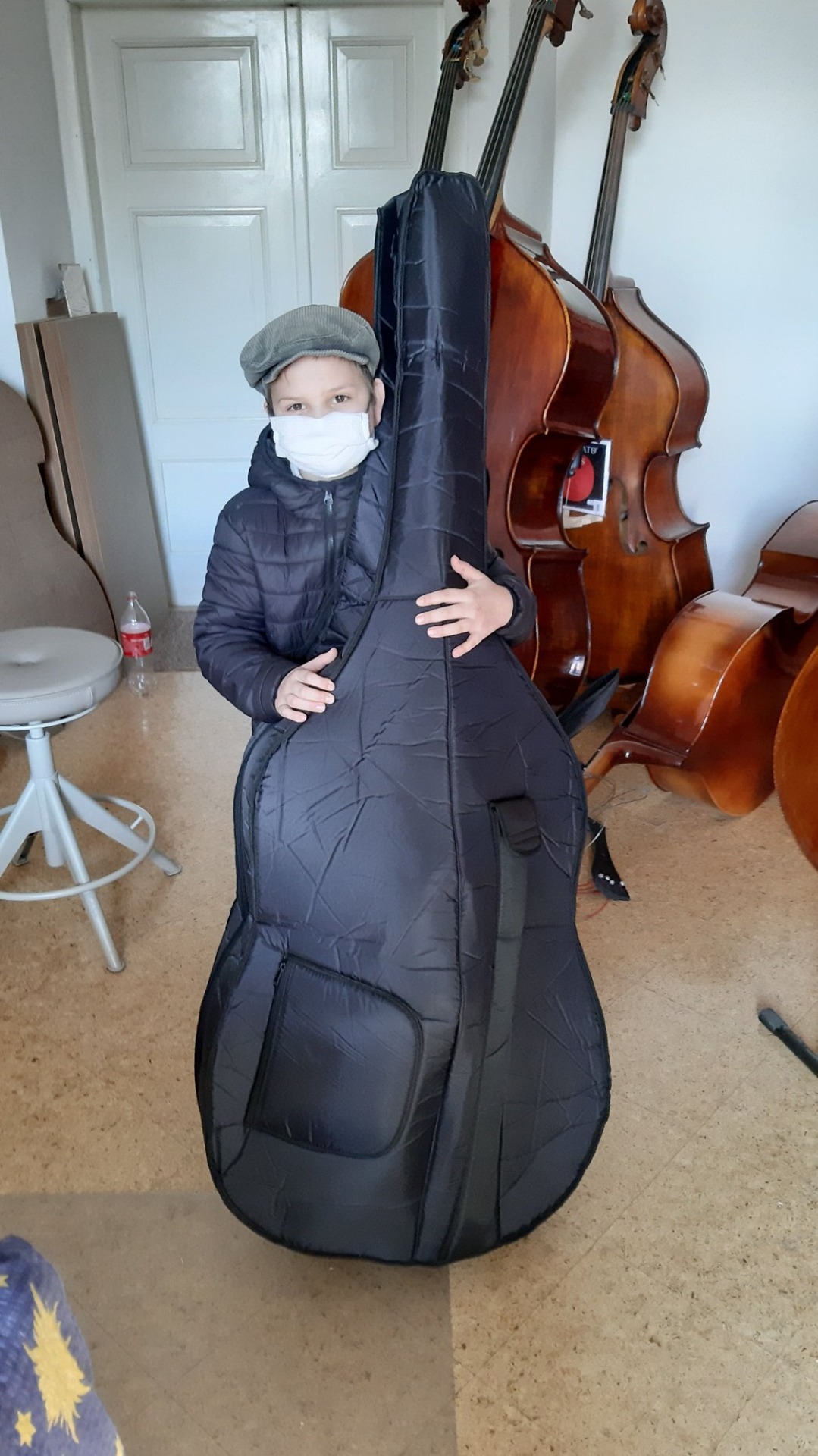 Matěj v ateliéru v dubnu 2020